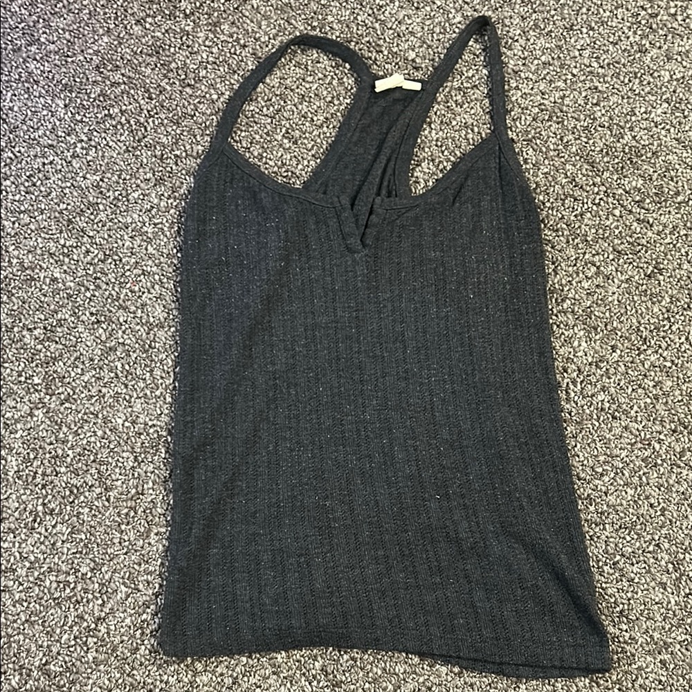 Black Ribbed Tank Top